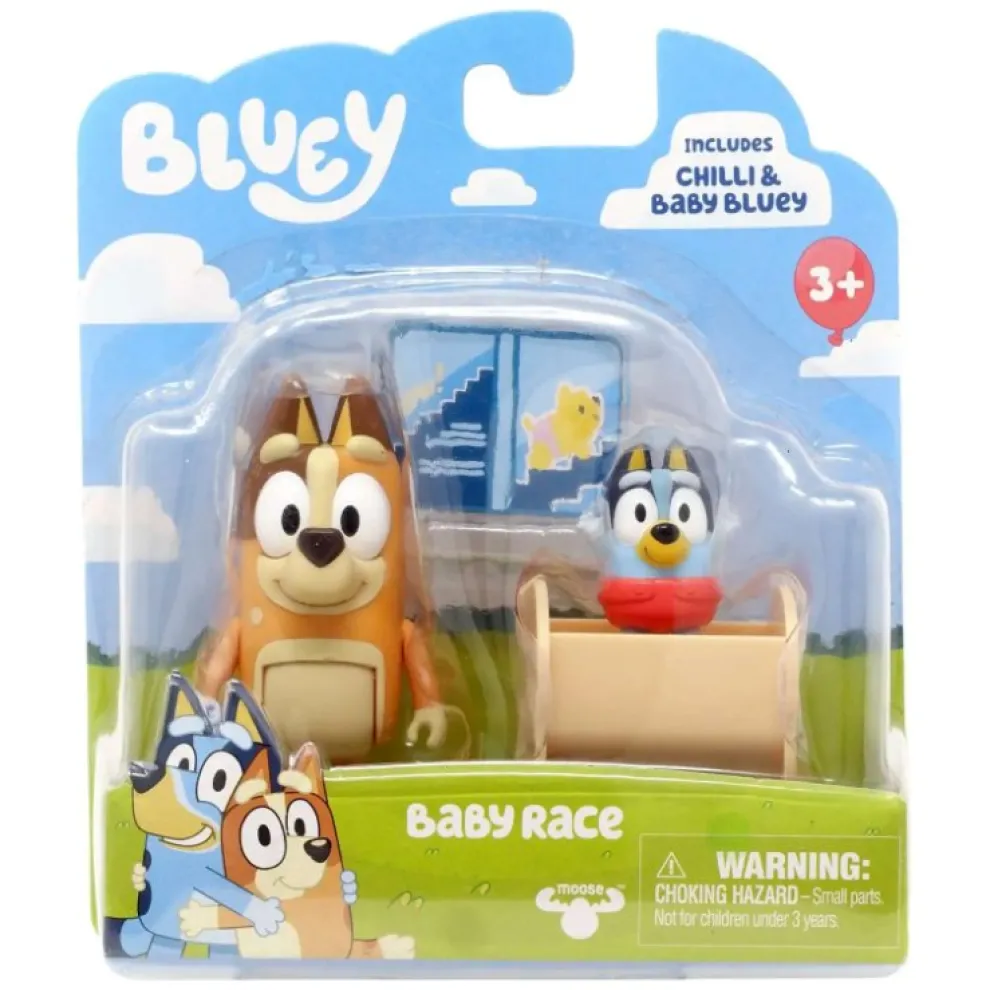 Bluey Story Mini Figures 2-Pack - Baby Race - Owl & Goose Gifts