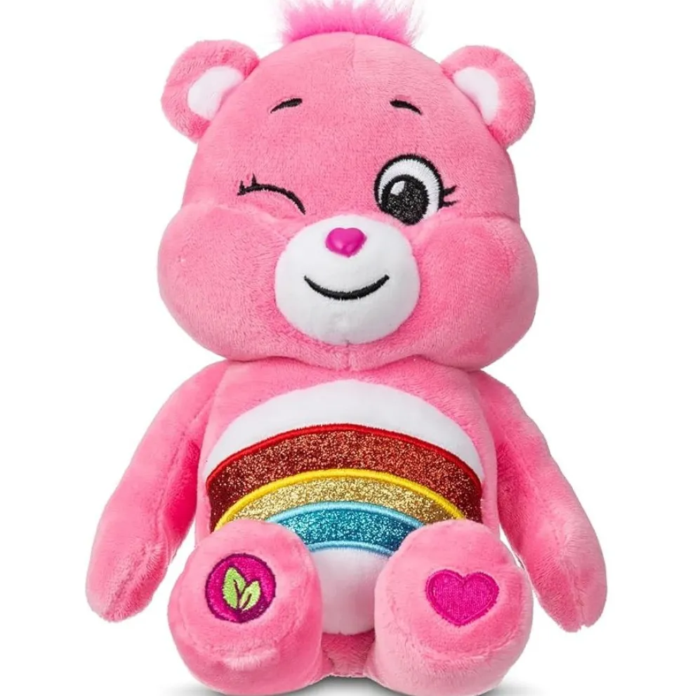Care Bears 9 Inch Cheer Bear Fun Size Sparkle Plush Toy - Owl & Goose Gifts