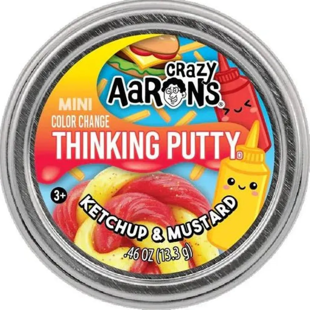 Crazy Aarons Ketchup & Mustard Mini 2 Inch Thinking Putty Tin - Owl & Goose Gifts