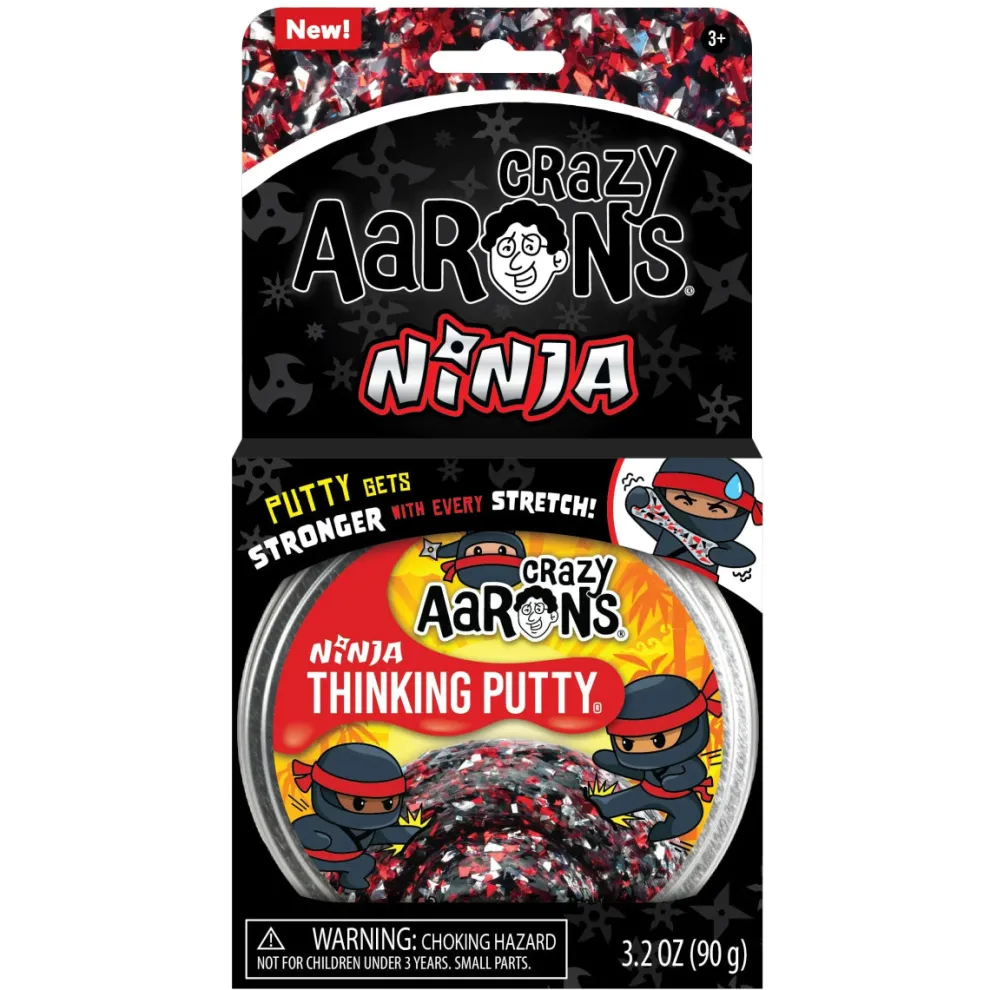 Crazy Aarons Ninja Full Size 4 Inch Thinking Putty Tin - Owl & Goose Gifts