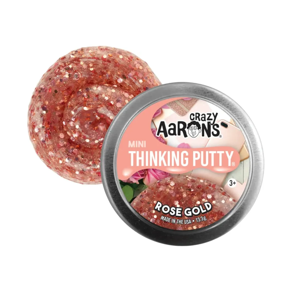 Crazy Aarons Rose Gold Mini 2 Inch Thinking Putty Tin - Owl & Goose Gifts