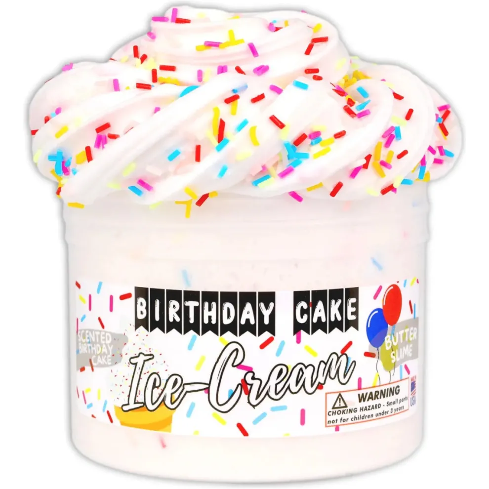 Dope Slimes 8 oz Birthday Cake Ice Cream Slime