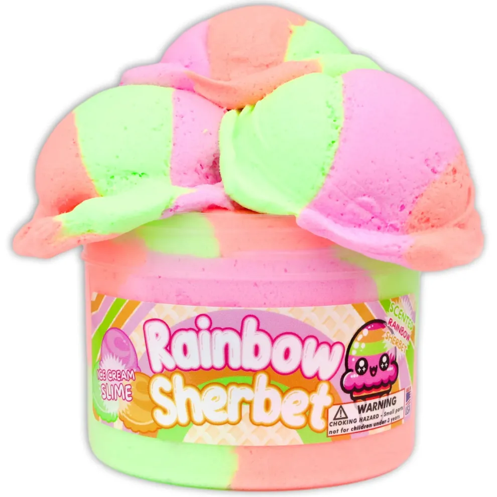 Dope Slimes 8 oz Rainbow Sherbet Slime - Owl & Goose Gifts
