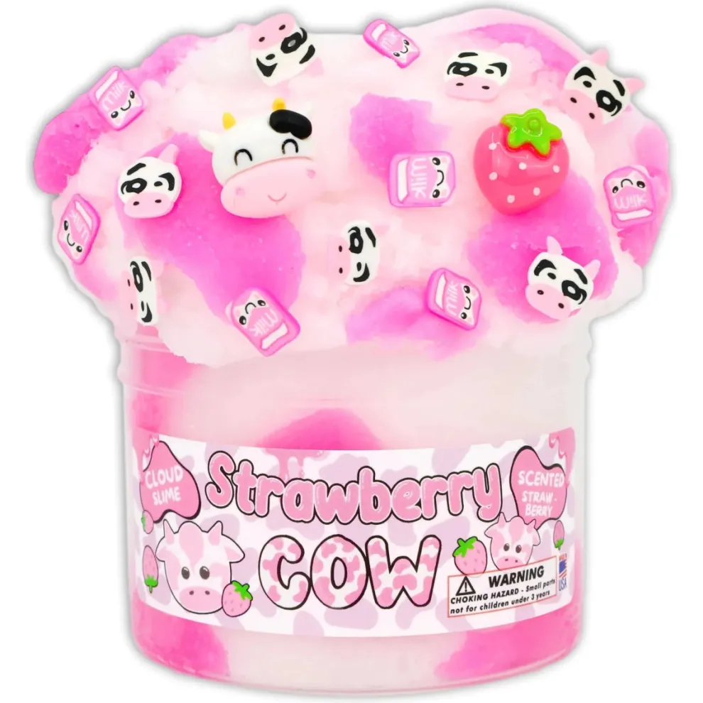 Dope Slimes 8 oz Strawberry Cow Slime - Owl & Goose Gifts