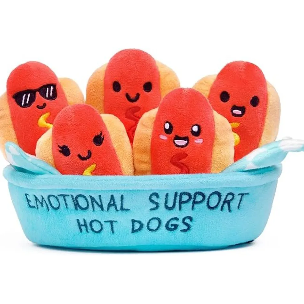 Emotional Support Hot Dogs Set of 5 Plush Toys by What Do You Meme - Owl & Goose Gifts