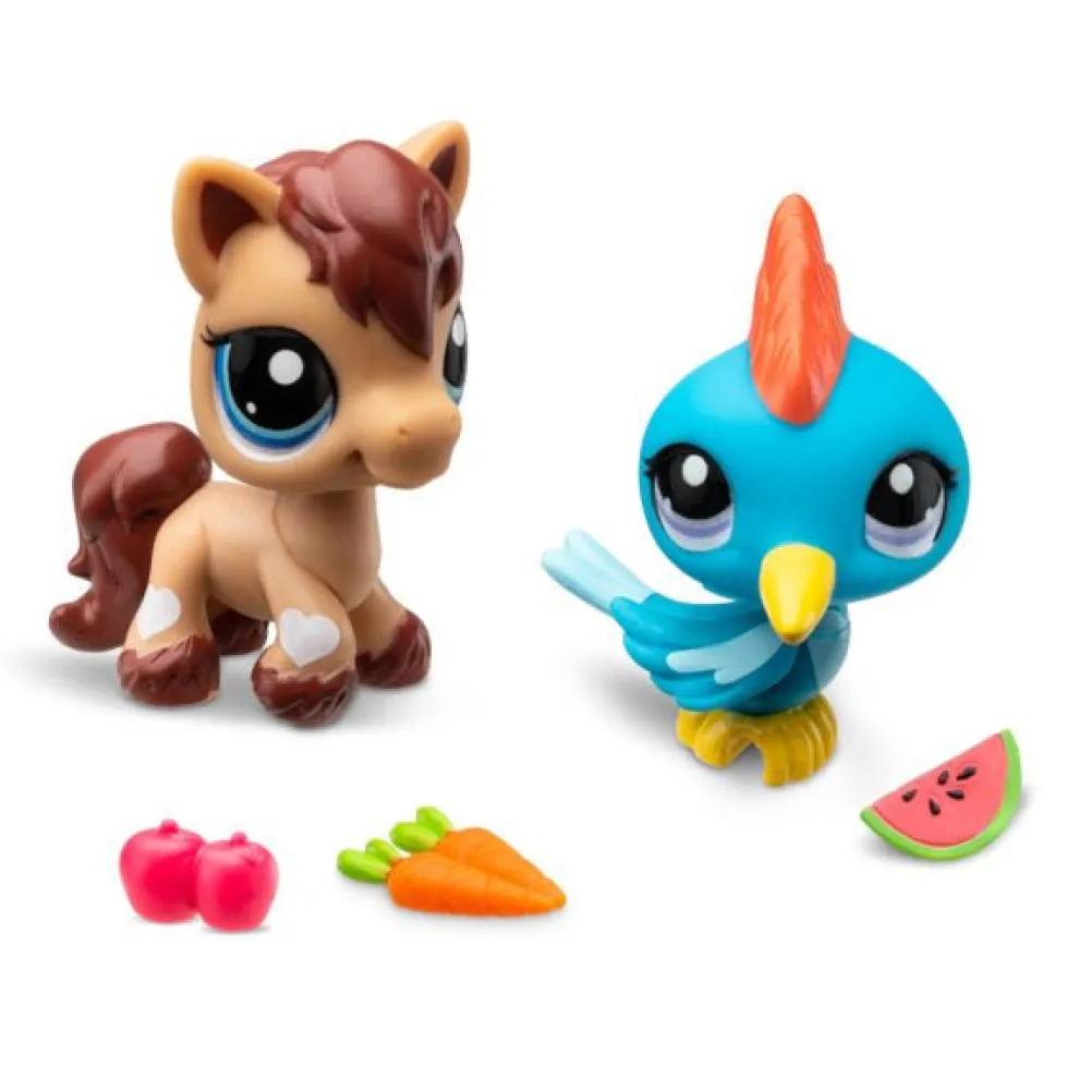 Littlest Pet Shop Pet Pairs Play Set - Pony #19 and Woodpecker #23 - Owl & Goose Gifts