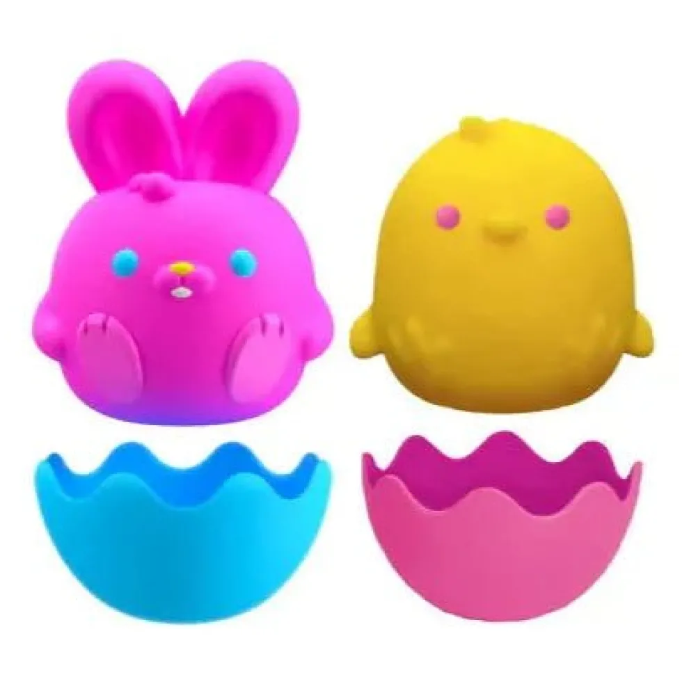 Nee Doh Bunnies & Chicks 2.5 Inch Easter Squish Ball Fidget Toy - Owl & Goose Gifts