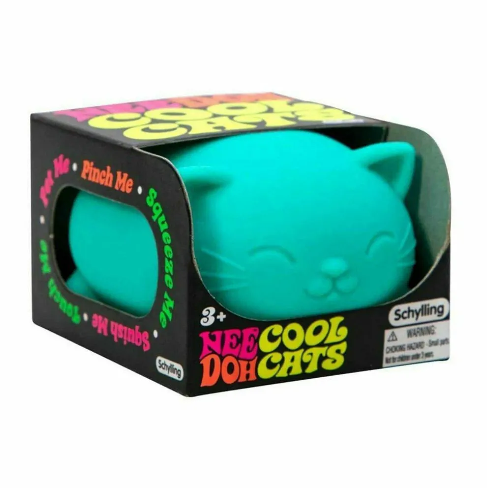 Nee Doh Cool Cats 2.5 Inch Squish Ball Fidget Toy - Owl & Goose Gifts