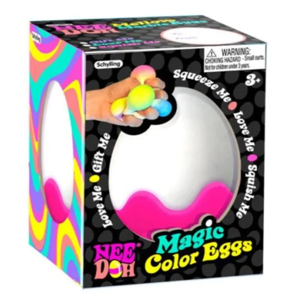 Nee Doh Magic Color Egg 2.5 Inch Easter Squish Ball Fidget Toy - Owl & Goose Gifts