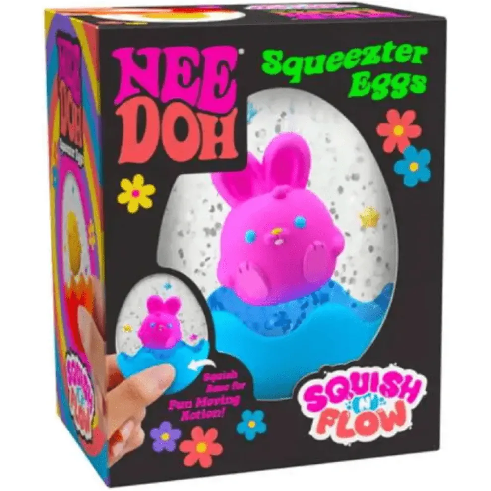 Nee Doh Squish N' Flow Squeezter Egg 3 Inch Squish Ball Fidget Toy - Owl & Goose Gifts