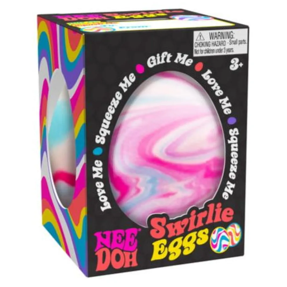 Nee Doh Swirlie Eggs 2.5 Inch Squish Ball Fidget Toy - Owl & Goose Gifts