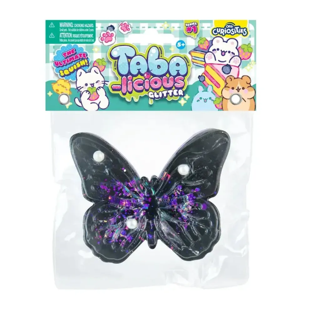 ORB Curiosities Taba-licious Glitter Butterflies Taba Squishy Sensory Toy
