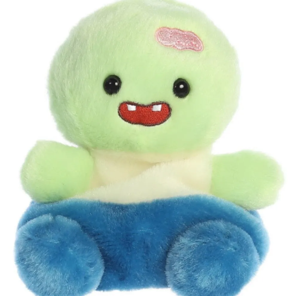 Palm Pals 5 Inch Brainy the Zombie Halloween Plush Toy - Owl & Goose Gifts