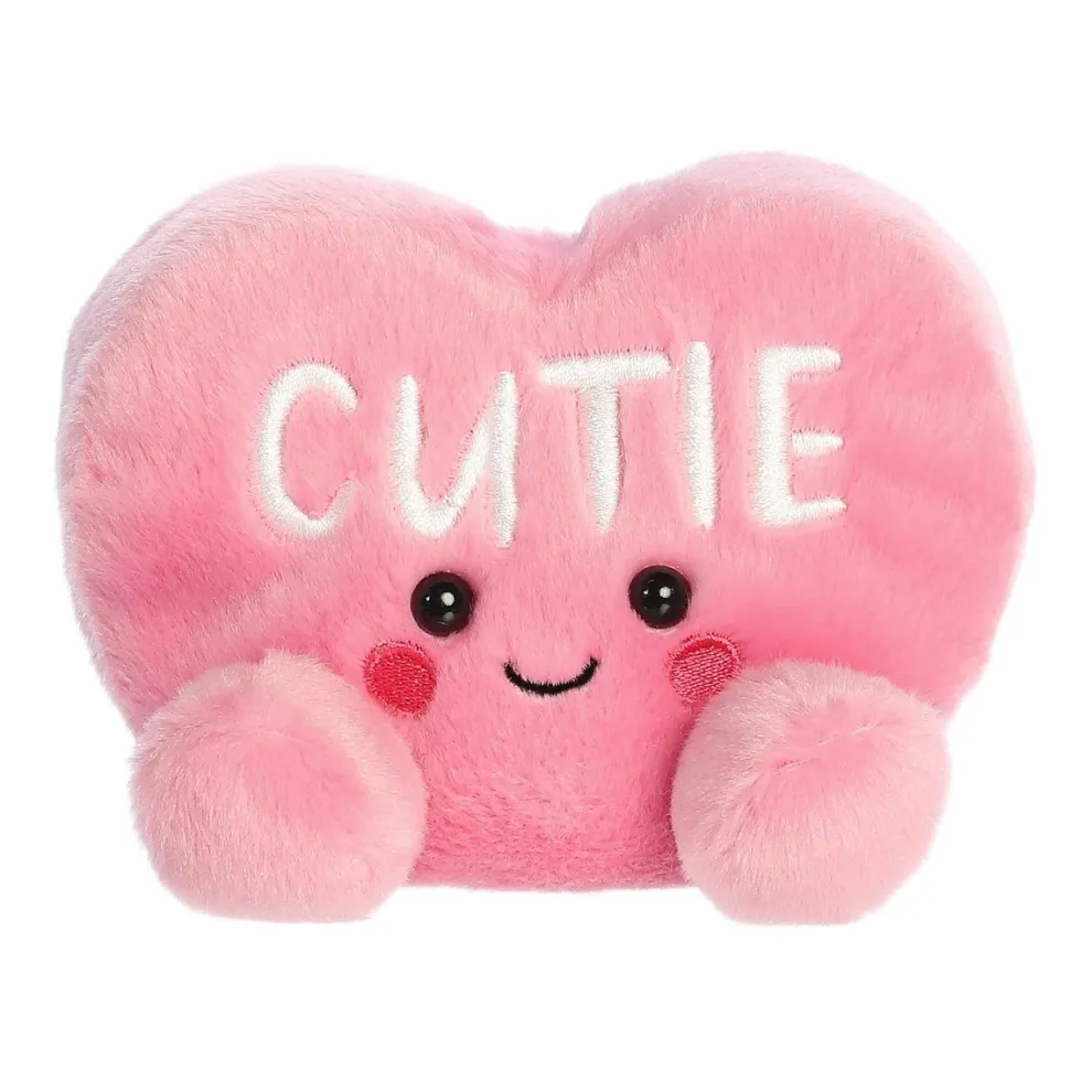 Palm Pals 5 Inch Cutie the Pink Candy Heart Valentine Plush Toy - Owl & Goose Gifts