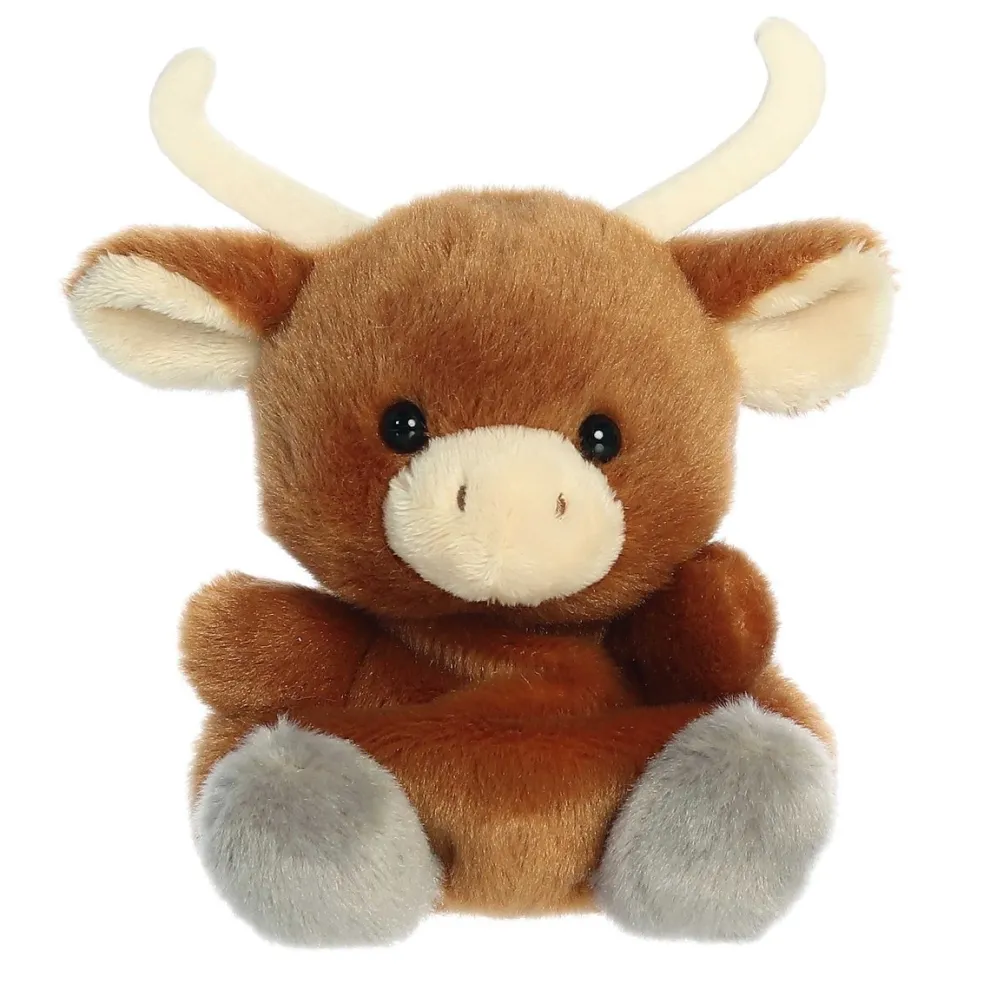 Palm Pals 5 Inch Landon the Longhorn Cow Plush Toy - Owl & Goose Gifts