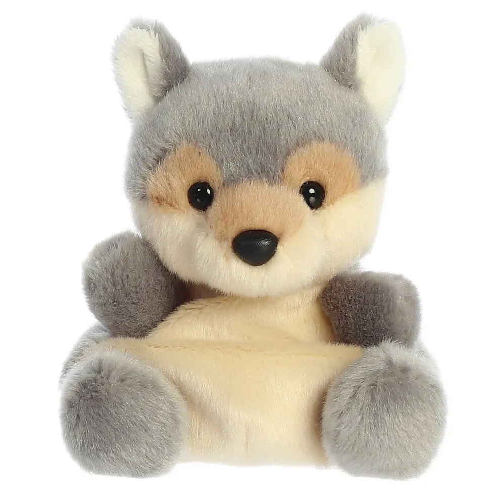Palm Pals 5 Inch Lucian the Wolf Plush Toy - Owl & Goose Gifts