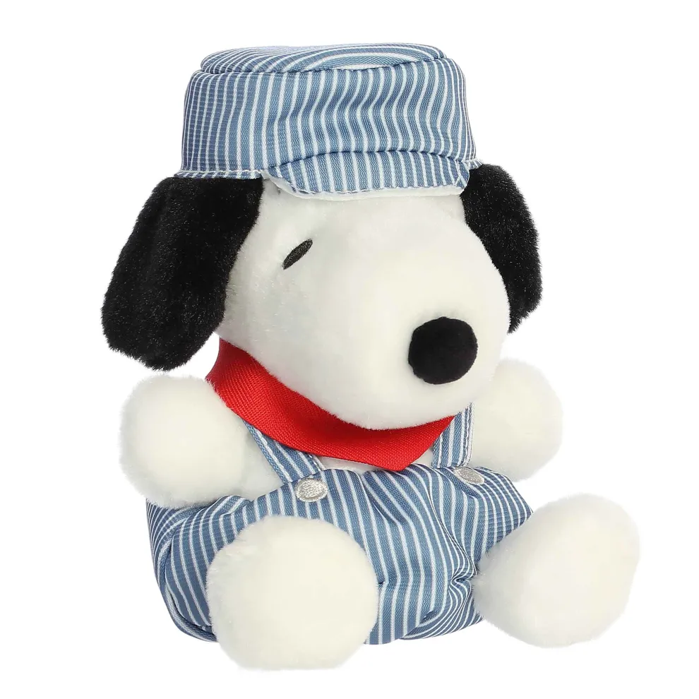 Palm Pals 5 Inch Peanuts Snoopy Train Engineer Plush Toy - Owl & Goose Gifts