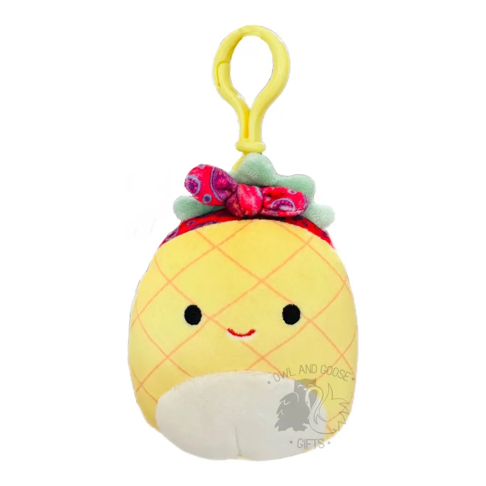 Squishmallow 3.5 Inch Maui the Pineapple with Headband Plush Clip - Owl & Goose Gifts