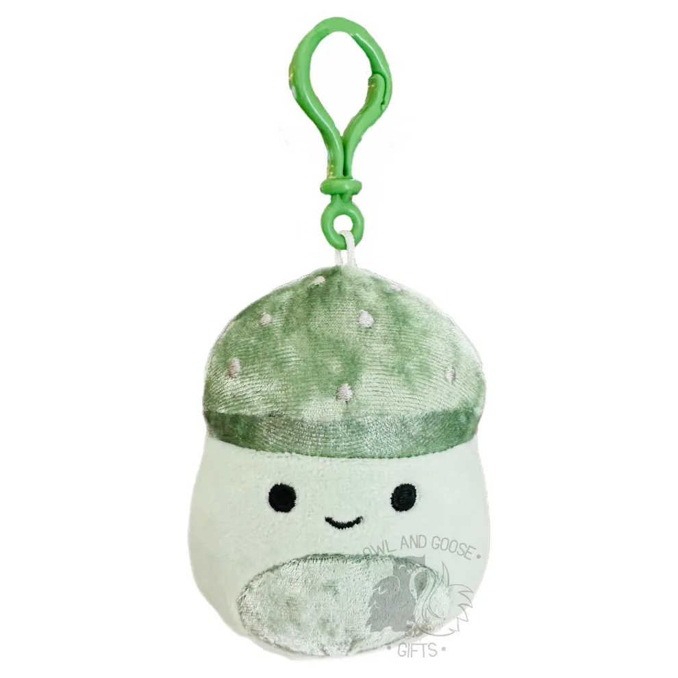 Squishmallow 3.5 Inch Ismail the Mushroom Velvet Squad Plush Clip - Owl & Goose Gifts
