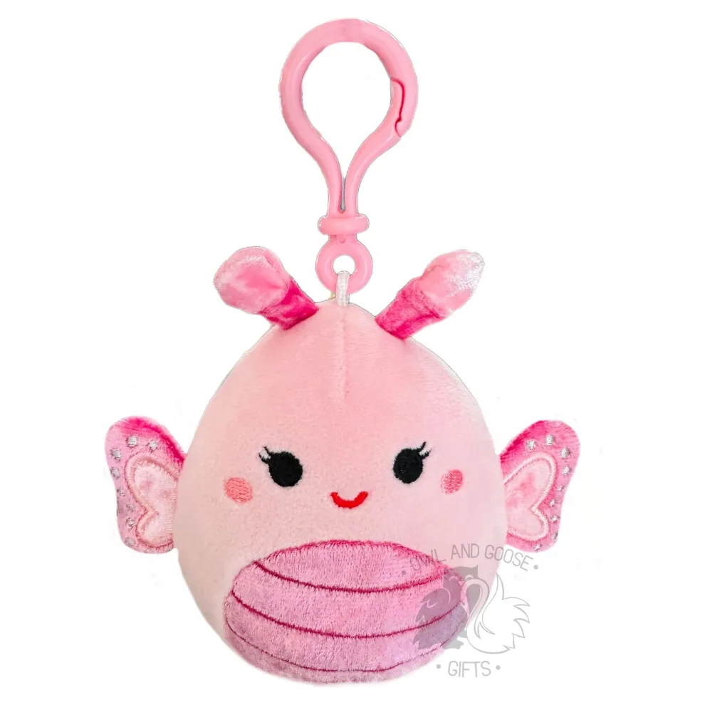 Squishmallow 3.5 Inch Mogo the Butterfly Velvet Squad Plush Clip - Owl & Goose Gifts