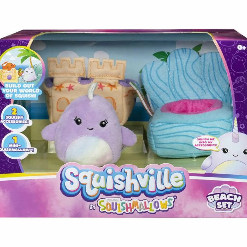 Squishmallow 2 Inch Squishville Beach Set - Owl & Goose Gifts