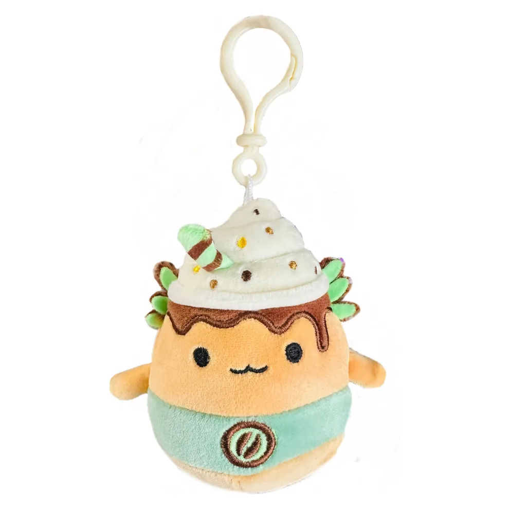 Squishmallow 3.5 Inch Nakobe the Axolotl Latte Plush Clip - Owl & Goose Gifts