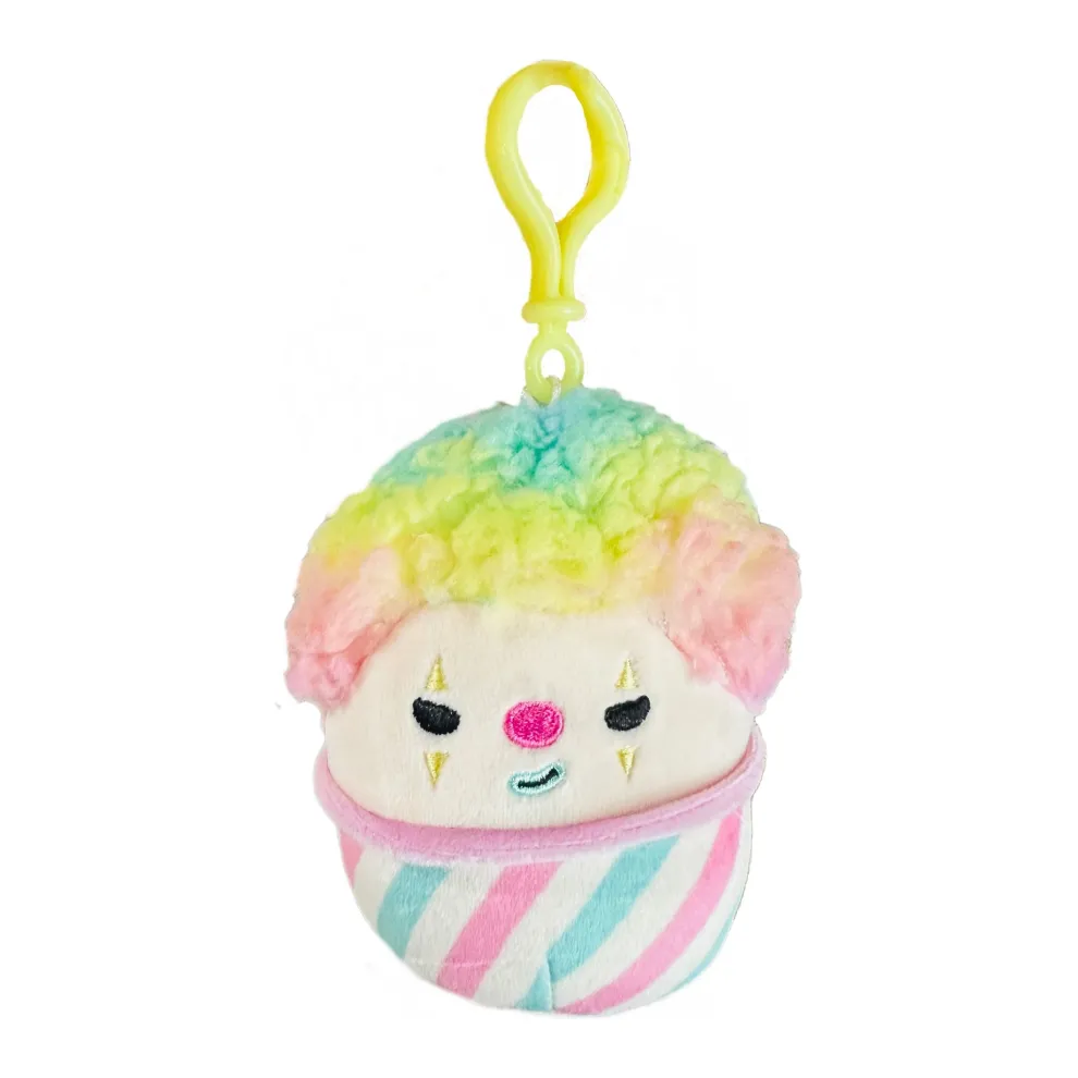 Squishmallow 3.5 Inch Declan the Snowcone Clown Plush Clip - Owl & Goose Gifts