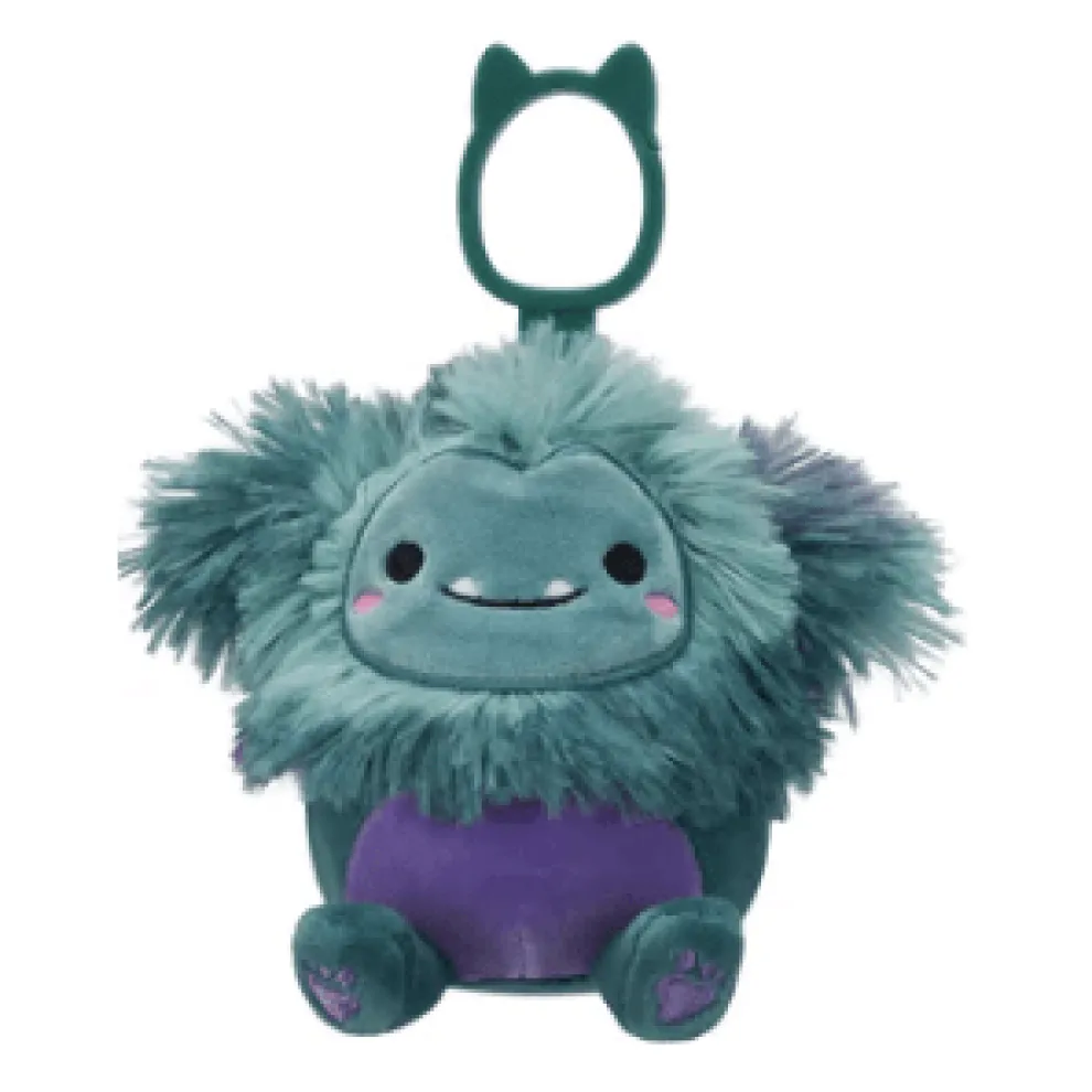Squishmallow 3.5 Inch JT the Blue and Purple Bigfoot Plush Clip - Owl & Goose Gifts