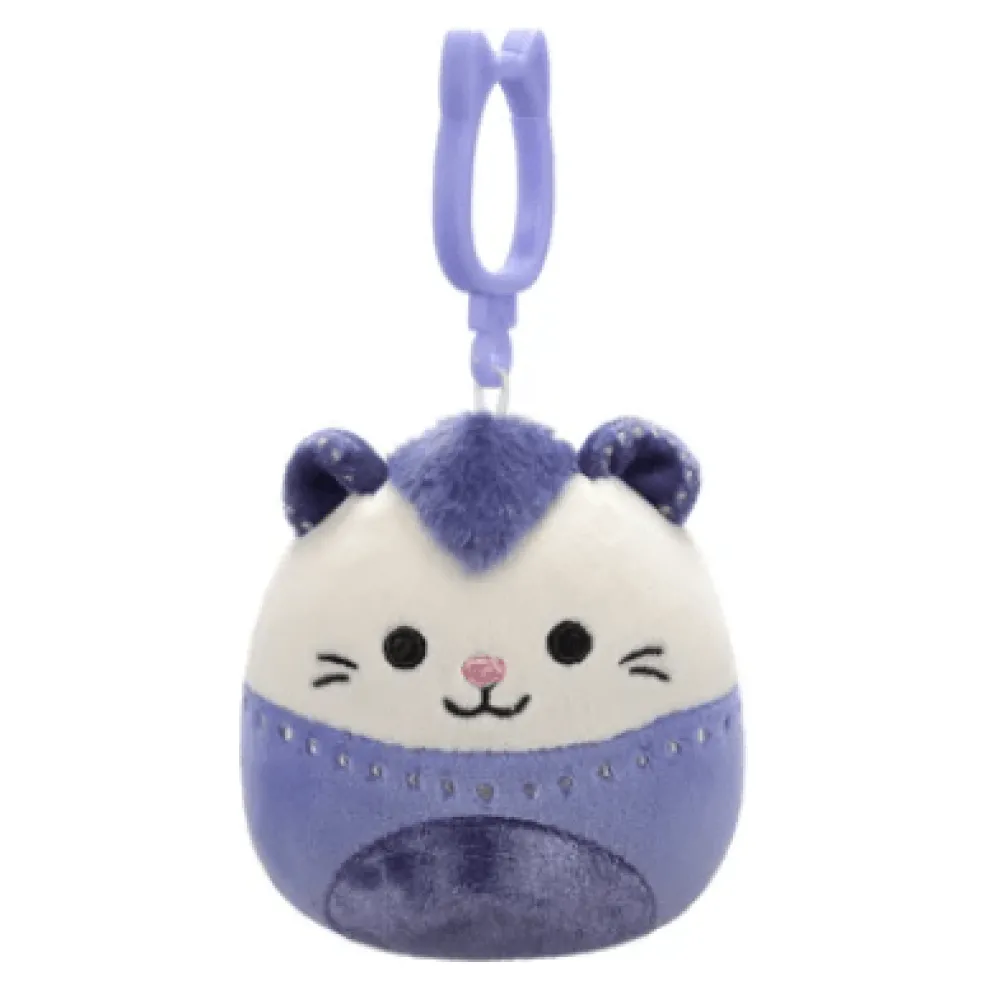 Squishmallow 3.5 Inch Blanche the Velvet Opposum Plush Clip - Owl & Goose Gifts