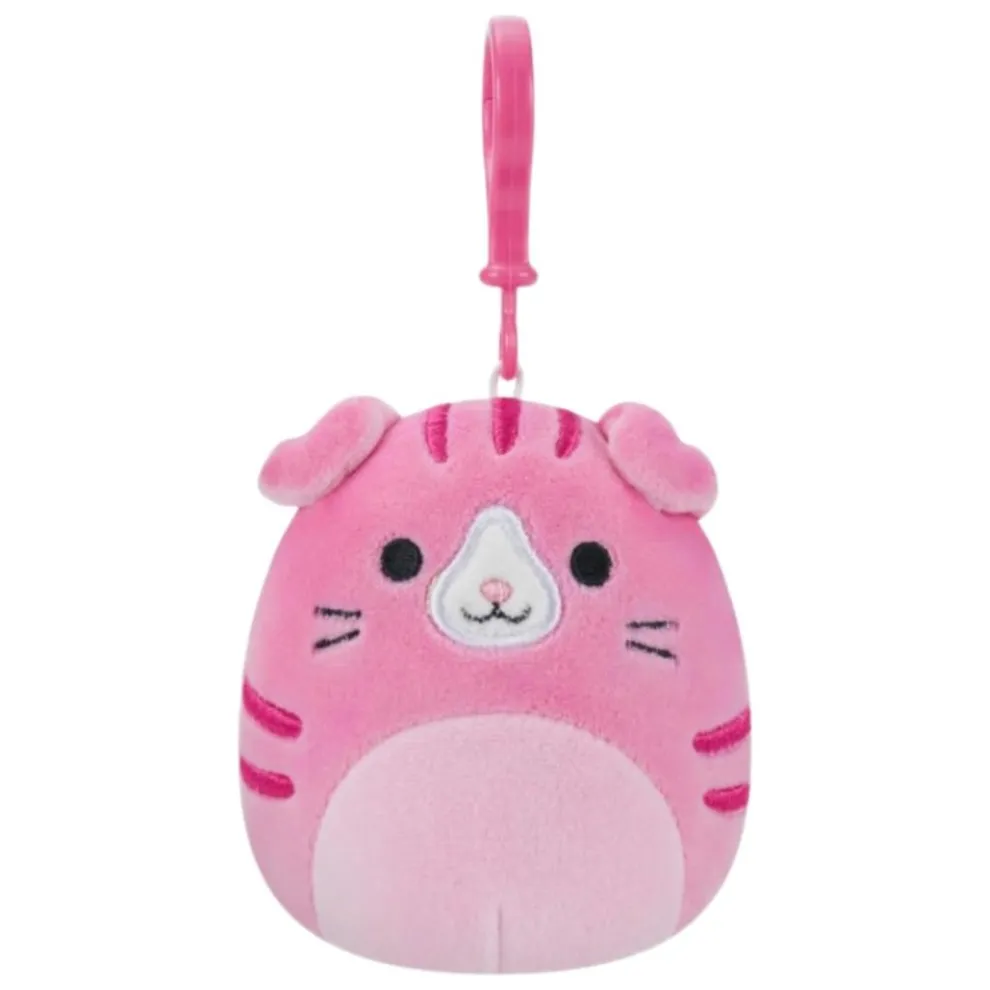 Squishmallow 3.5 Inch Geraline the Scottish Fold Cat Plush Clip - Owl & Goose Gifts