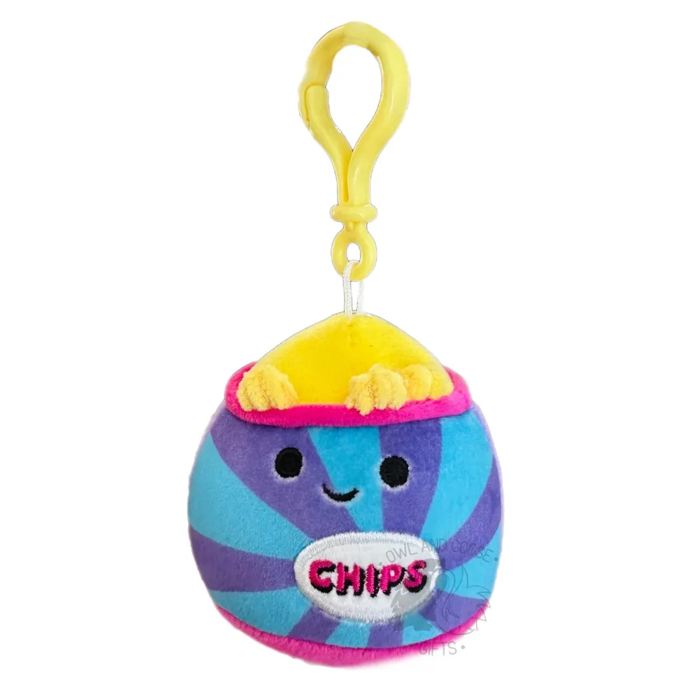 Squishmallow 3.5 Inch Patricia the Bag of Chips Neon Plush Clip - Owl & Goose Gifts
