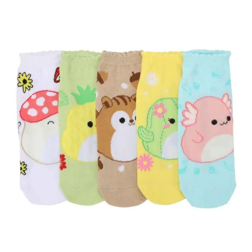 Squishmallow Women's 5 Pack Scalloped Edge Socks - Owl & Goose Gifts
