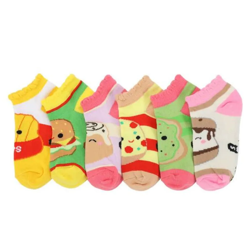 Squishmallow Youth 6 Pack Ankle Socks - Food Squad - Owl & Goose Gifts