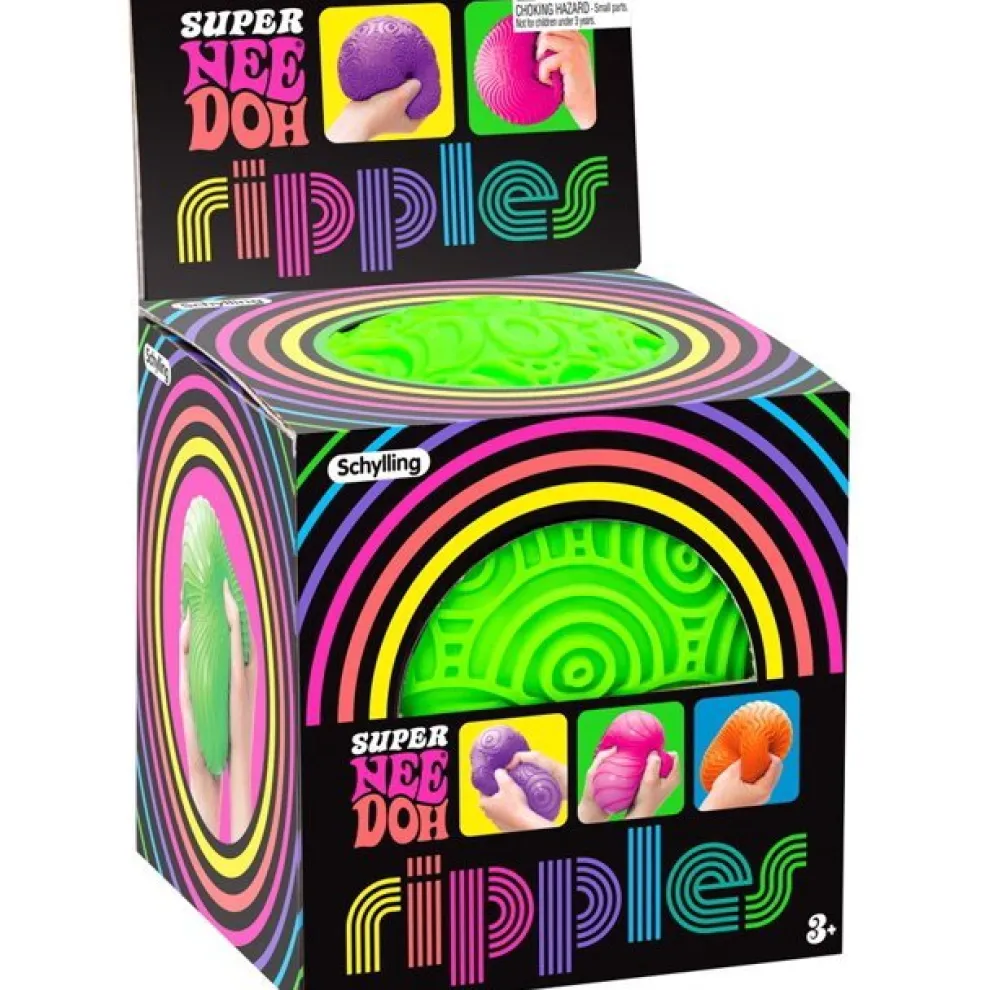 Super Nee Doh Ripples 4.5 Inch Squish Ball Fidget Toy - Owl & Goose Gifts