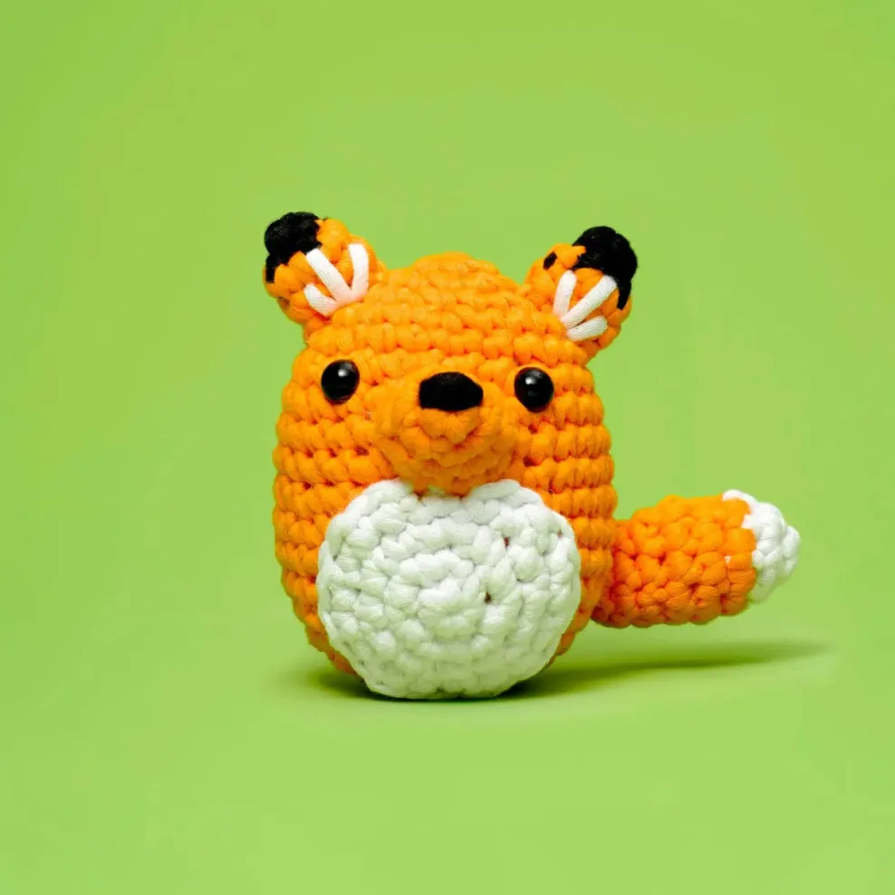The Woobles Felix the Fox Beginner Crochet Kit - Owl & Goose Gifts