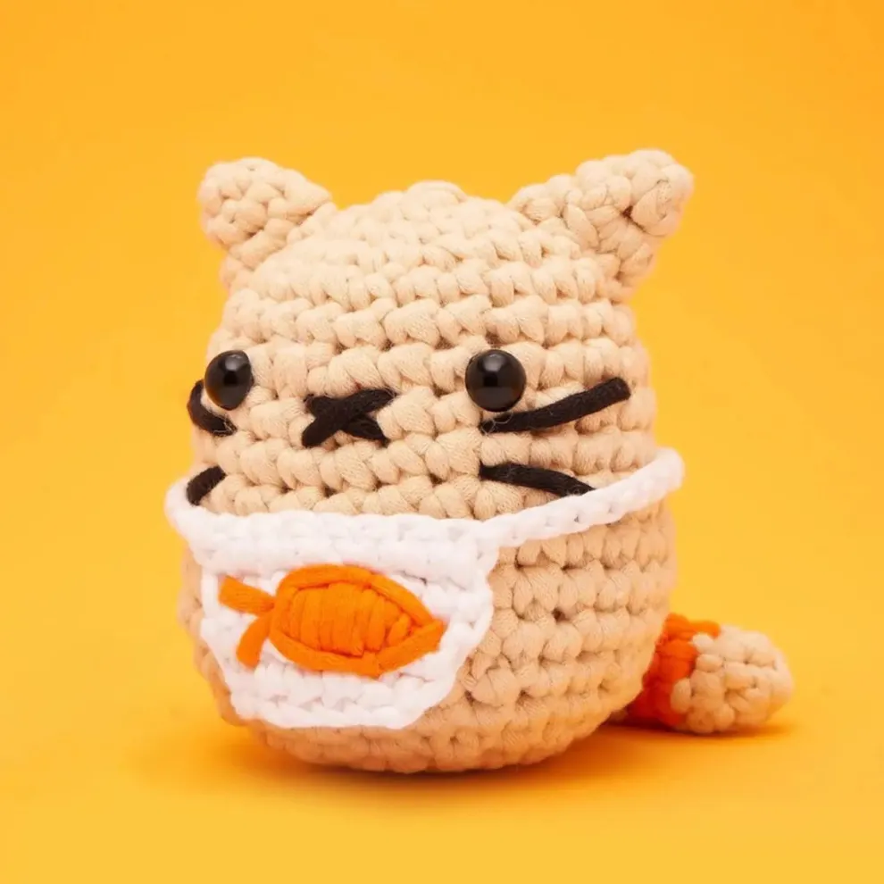 The Woobles Nico the Cat Beginner Crochet Kit - Owl & Goose Gifts