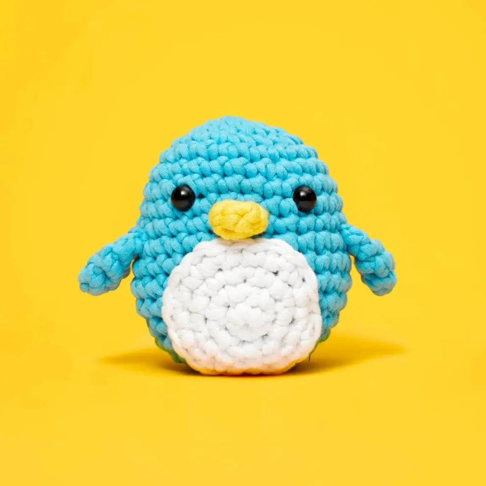 The Woobles Pierre the Blue Penguin Beginner Crochet Kit - Owl & Goose Gifts