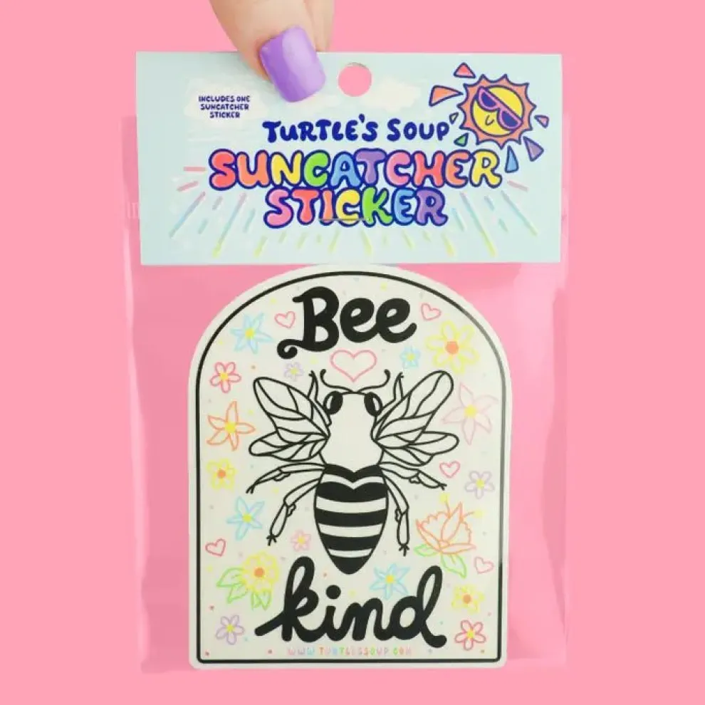 Turtle's Soup Bee Kind Suncatcher Sticker - Owl & Goose Gifts