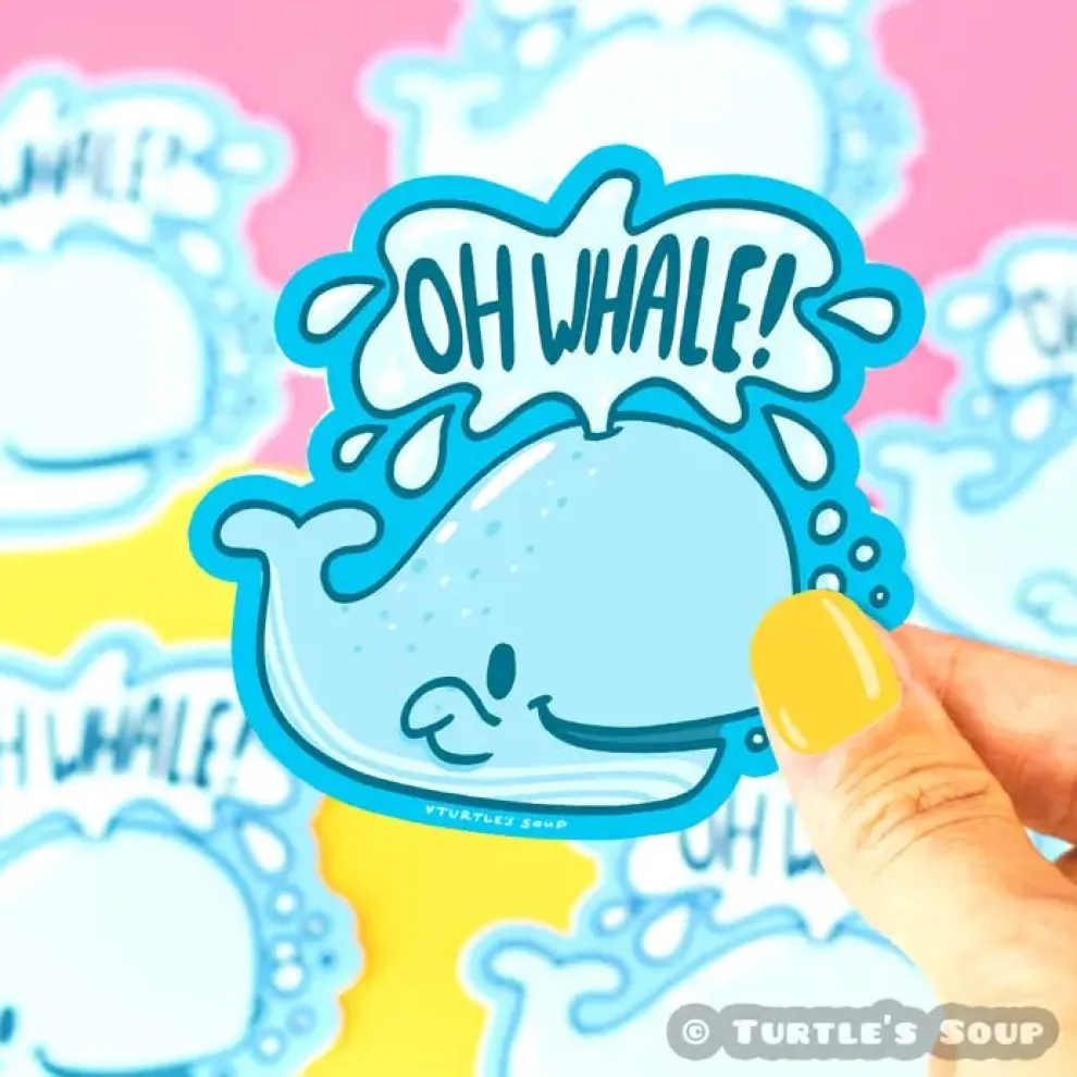 Turtle's Soup Oh Whale Vinyl Sticker - Owl & Goose Gifts