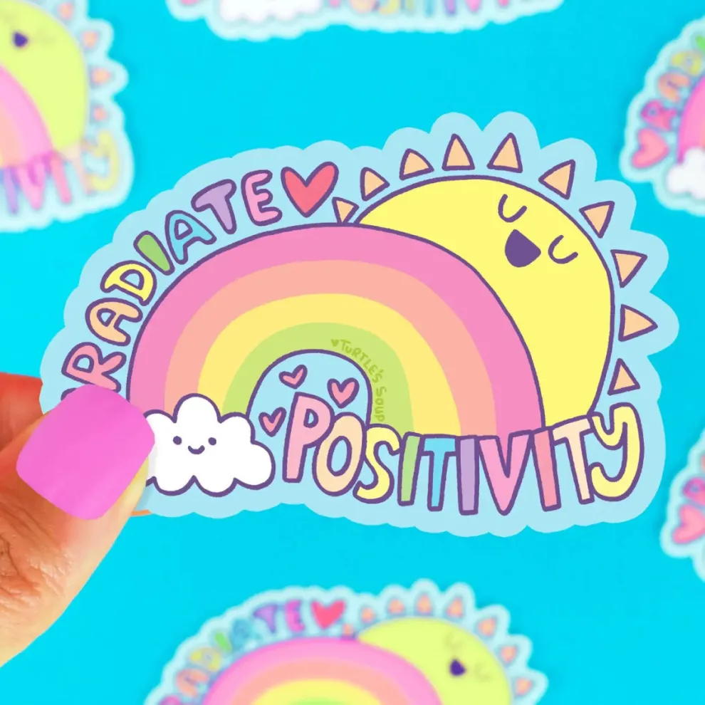 Turtle's Soup Radiate Positivity Vinyl Sticker - Owl & Goose Gifts