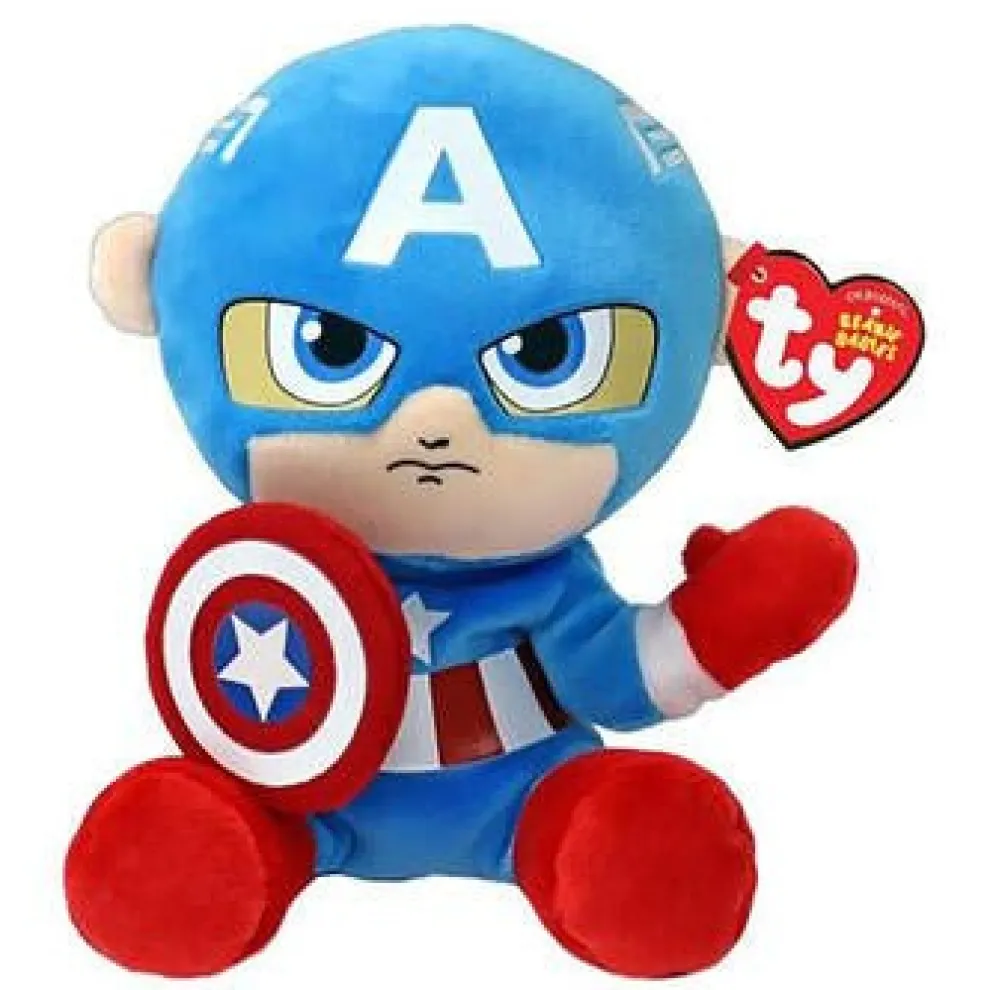 Ty Beanie Babies 8 Inch Captain America Marvel Plush Toy - Owl & Goose Gifts