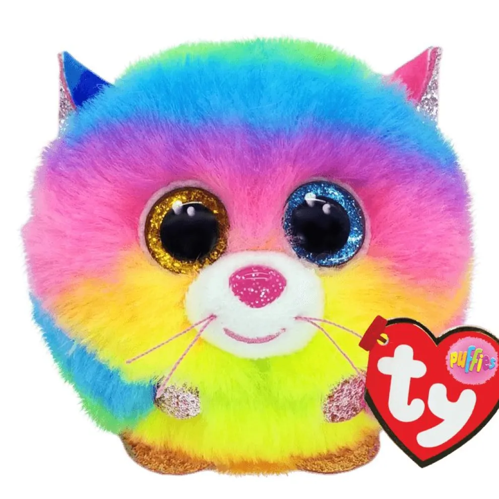 Ty Beanie Balls 4 Inch Gizmo the Rainbow Cat Plush Toy - Owl & Goose Gifts