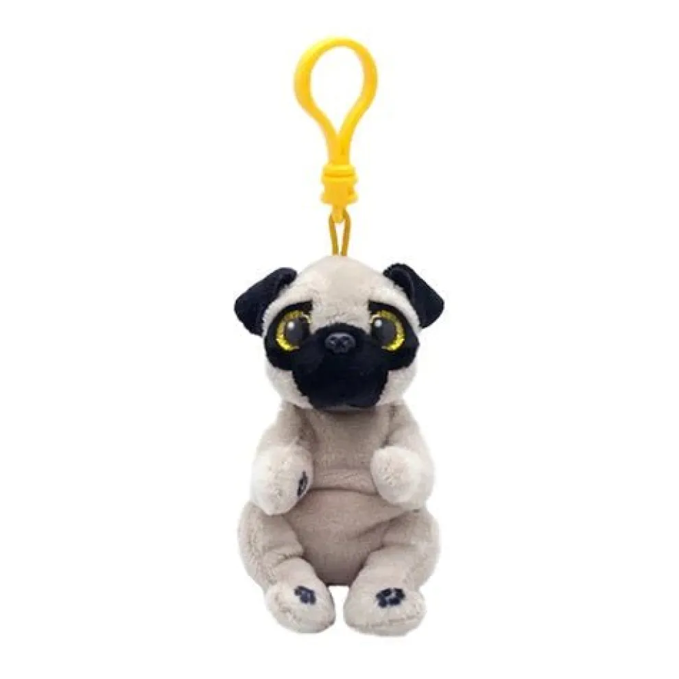 Ty Beanie Bellies 4 Inch Izzy the Pug Plush Clip - Owl & Goose Gifts