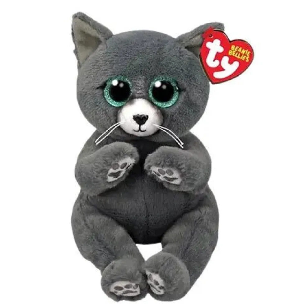 Ty Beanie Bellies 8 Inch Binx the Gray Cat Plush Toy - Owl & Goose Gifts