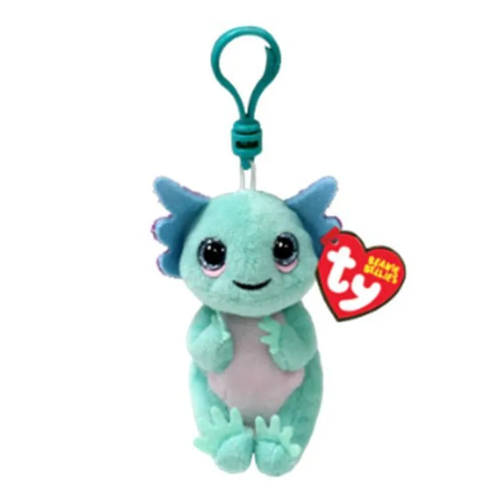 Ty Beanie Bellies 4 Inch Alex the Blue Axolotl Plush Clip - Owl & Goose Gifts