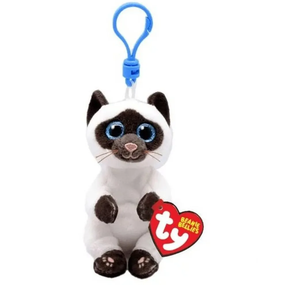 Ty Beanie Bellies 4 Inch Miso the Siamese Cat Plush Clip - Owl & Goose Gifts