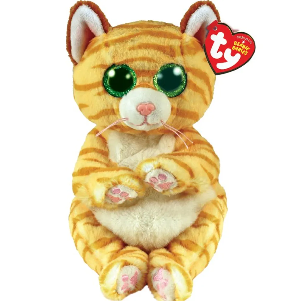 Ty Beanie Bellies 8 Inch Mango the Orange Cat Plush Toy - Owl & Goose Gifts