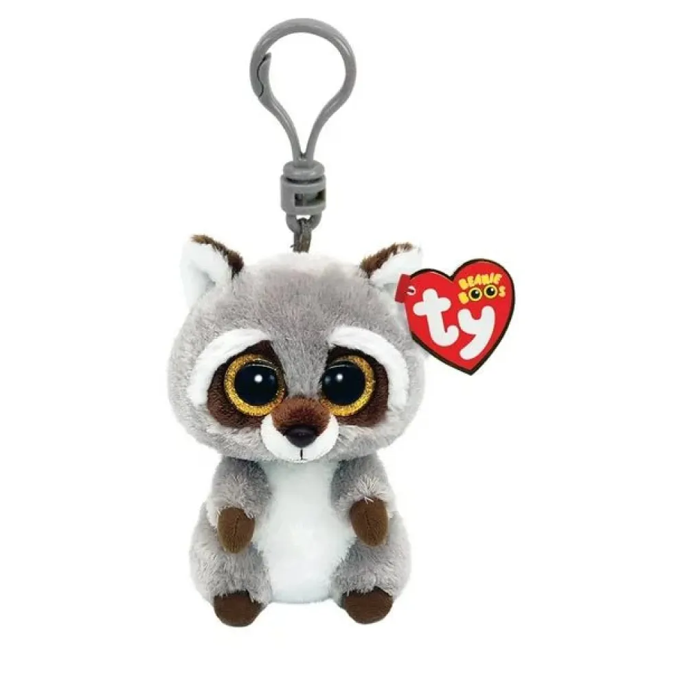 Ty Beanie Boos 3 Inch Oakie the Raccoon Plush Clip - Owl & Goose Gifts