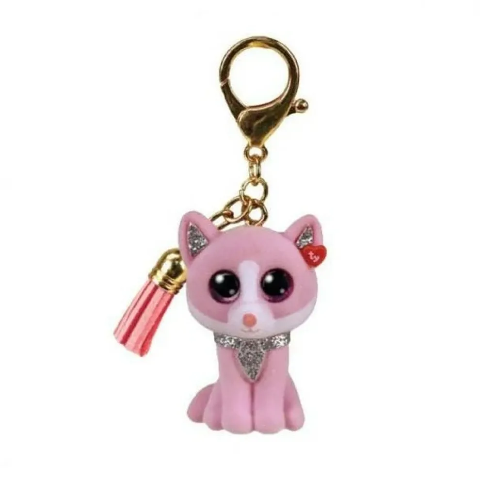 Ty Mini Boos 2.5 Inch Fiona the Pink Cat Clip - Owl & Goose Gifts